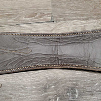 FS Leather Girth, 2x Els. D Ring *NO Velcro Fleece Liner, gc, mnr dirt & residue, hair
