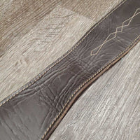 FS Leather Girth, 2x Els. D Ring *NO Velcro Fleece Liner, gc, mnr dirt & residue, hair
