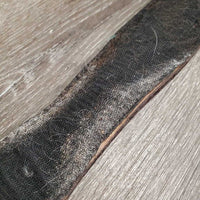 FS Leather Girth, 2x Els. D Ring *NO Velcro Fleece Liner, gc, mnr dirt & residue, hair
