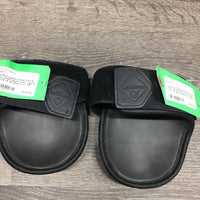 Closed Front & Hind Leather Boots, velcro *vgc/xc, mnr hair & dirt
