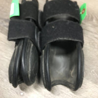 Closed Front & Hind Leather Boots, velcro *vgc/xc, mnr hair & dirt
