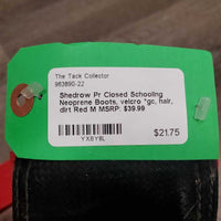 Pr Closed Schooling Neoprene Boots, velcro *gc, hairy, dirty
