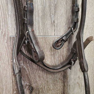 Wide Monocrown Bridle, Adjustable Noseband *vgc, clean, residue, end frays, nylon twists, scrapes, ?replaced brow
