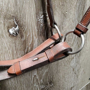 Rsd Soft Leather English Bitless Sidepull Bridle, Braided Reins *vgc, clean & mnr dirty, edge scrapes & cracks