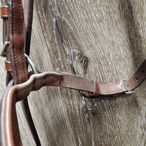 Rsd Soft Leather English Bitless Sidepull Bridle, Braided Reins *vgc, clean & mnr dirty, edge scrapes & cracks