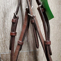 Rsd Soft Leather English Bitless Sidepull Bridle, Braided Reins *vgc, clean & mnr dirty, edge scrapes & cracks
