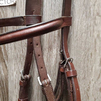 Rsd Soft Leather English Bitless Sidepull Bridle, Braided Reins *vgc, clean & mnr dirty, edge scrapes & cracks
