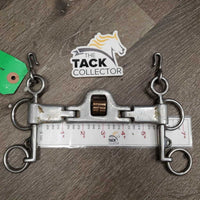 SS Double Jointed Pelham Bit, High Port Copper Roller *gc, dirt, chews, rubs, worn down edge, No Chain
