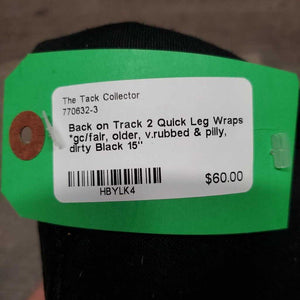 2 Quick Leg Wraps *gc/fair, older, v.rubbed & pilly, dirty