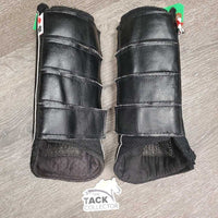 Pr Closed Hind Mesh Boots, velcro *gc/fair, torn, rubs, pills, faded, clean, hairy velcro, older
