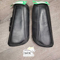 Pr Closed Neoprene Boots, velcro *gc, hair, pills, velcro threads, clean, faded, mnr dirt
