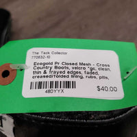 Pr Closed Mesh - Cross Country Boots, velcro *gc, clean, thin & frayed edges, faded, creased/folded lining, rubs, pills, stains, hairy velcro
