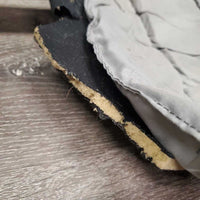 2 Quick Leg Wraps *fair, clean, TORN/MISSING velcro, holey edges, faded, mnr hair, rubs, pills & frays, smells, torn
