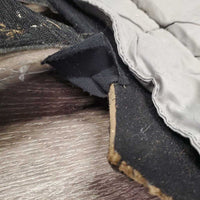 2 Quick Leg Wraps *fair, clean, TORN/MISSING velcro, holey edges, faded, mnr hair, rubs, pills & frays, smells, torn
