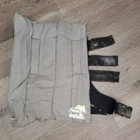 2 Quick Leg Wraps *fair, clean, TORN/MISSING velcro, holey edges, faded, mnr hair, rubs, pills & frays, smells, torn
