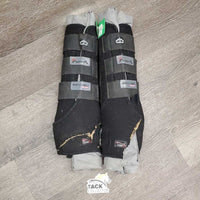 2 Quick Leg Wraps *fair, clean, TORN/MISSING velcro, holey edges, faded, mnr hair, rubs, pills & frays, smells, torn
