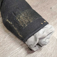 2 Quick Leg Wraps *fair, clean, TORN/MISSING velcro, holey edges, faded, mnr hair, rubs, pills & frays, smells, torn
