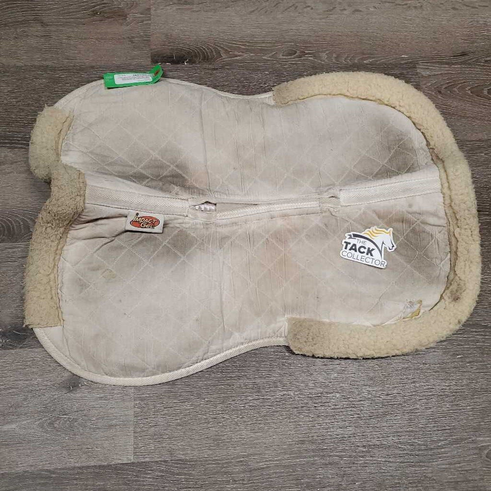 Non Slip Shimmable Quilt Gel Half Pad, fleece rolled edge *gc, dirt, dingy, v. clumpy, stains, lrg hole, mnr pills, hair