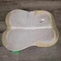 Non Slip Shimmable Quilt Gel Half Pad, fleece rolled edge *gc, dirt, dingy, v. clumpy, stains, lrg hole, mnr pills, hair
