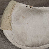 Non Slip Shimmable Quilt Gel Half Pad, fleece rolled edge *gc, dirt, dingy, v. clumpy, stains, lrg hole, mnr pills, hair
