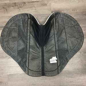 Non-Slip Shaped Saddle Pad, "Canada Flag" patch *vgc, clean, dingy, mnr stains, threads, v.rubbed edges, mnr dry material