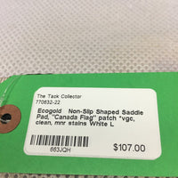 Non-Slip Shaped Saddle Pad, "Canada Flag" patch *vgc, clean, mnr stains
