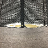 Non-Slip Dressage Saddle Pad, "Canada Flag" patch *gc, clean, stains, threads, rubbed/torn edges, mnr dry material
