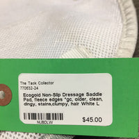 Non-Slip Dressage Saddle Pad, fleece edges *gc, older, clean, dingy, stains,clumpy, hair
