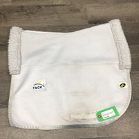 Non-Slip Dressage Saddle Pad, fleece edges *gc, older, clean, dingy, stains,clumpy, hair