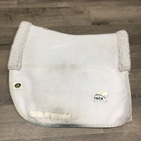 Non-Slip Dressage Saddle Pad, fleece edges *gc, older, clean, dingy, stains,clumpy, hair
