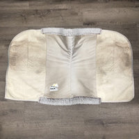 Non-Slip Dressage Saddle Pad, fleece edges *gc, older, clean, dingy, stains,clumpy, hair
