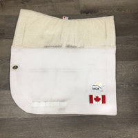 Non-Slip Dressage Saddle Pad, "Canada Flag" patch *vgc, clean, mnr stains, threads, v.rubbed edges
