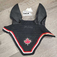 Crochet Fly Veil Ear Bonnet "2015 NAJYRC" *vgc, clean, mnr rubs, frays & hair, stains
