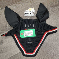 Crochet Fly Veil Ear Bonnet "2015 NAJYRC" *vgc, clean, mnr rubs, frays & hair, stains
