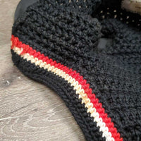 Crochet Fly Veil Ear Bonnet "2015 NAJYRC" *vgc, clean, mnr rubs, frays & hair, stains