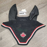 Crochet Fly Veil Ear Bonnet "2016 NAJYRC" *vgc, clean, mnr rubs, frays & hair, inside: stains, faded & dirt