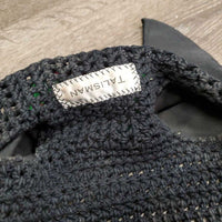 Crochet Fly Veil Ear Bonnet "2016 NAJYRC" *vgc, clean, mnr rubs, frays & hair, inside: stains, faded & dirt
