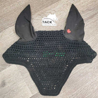 Crochet Fly Veil Ear Bonnet "2016 NAJYRC" *gc, faded, stains, hair, inside: stains, faded & dirt
