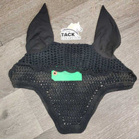 Crochet Fly Veil Ear Bonnet "2016 NAJYRC" *gc, faded, stains, hair, inside: stains, faded & dirt
