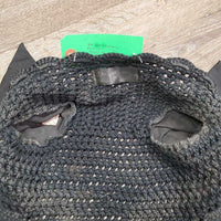 Crochet Fly Veil Ear Bonnet "2016 NAJYRC" *gc, faded, stains, hair, inside: stains, faded & dirt