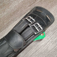 Padded Leather Short Girth, 2x Els, D Ring *gc, hair, dirty, thick film
