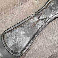 Padded Leather Short Girth, 2x Els, D Ring *gc, hair, dirty, thick film
