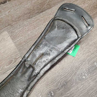 Padded Leather Short Girth, 2x Els, D Ring *gc, hair, dirty, thick film
