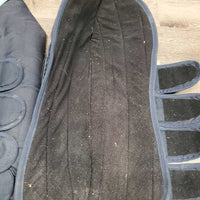 Tall Front & Hind Shipping Boots *gc, clean & dirt/residue, grassy velcro, faded, edge rubs & frays, older, mnr undone seam stitching
