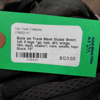 Mesh Stable Sheet, tail, 0 legs *gc, hair, dirt, snags, film, dust, stains?, rubs, smells, tape