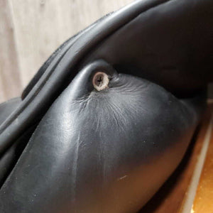 17/17.5" *Adj Set M/W - 5.25" Erreplus Elena Dressage Saddle, Grey Erreplus Cover, Wool Flocking, XLg Exterior Front Blocks, Flaps: 17.5"L x 11"W Serial #: 160509772BMAO
