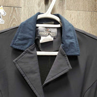 Technical Show Jacket, Zipper, Buttons, Suede Collar *gc, puckers, frayed button holes, missing button, older
