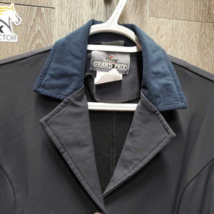 Technical Show Jacket, Zipper, Buttons, Suede Collar *gc, puckers, frayed button holes, missing button, older