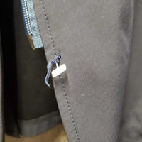 Technical Show Jacket, Zipper, Buttons, Suede Collar *gc, puckers, frayed button holes, missing button, older
