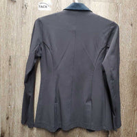 Technical Show Jacket, Zipper, Buttons, Suede Collar *gc, puckers, frayed button holes, missing button, older
